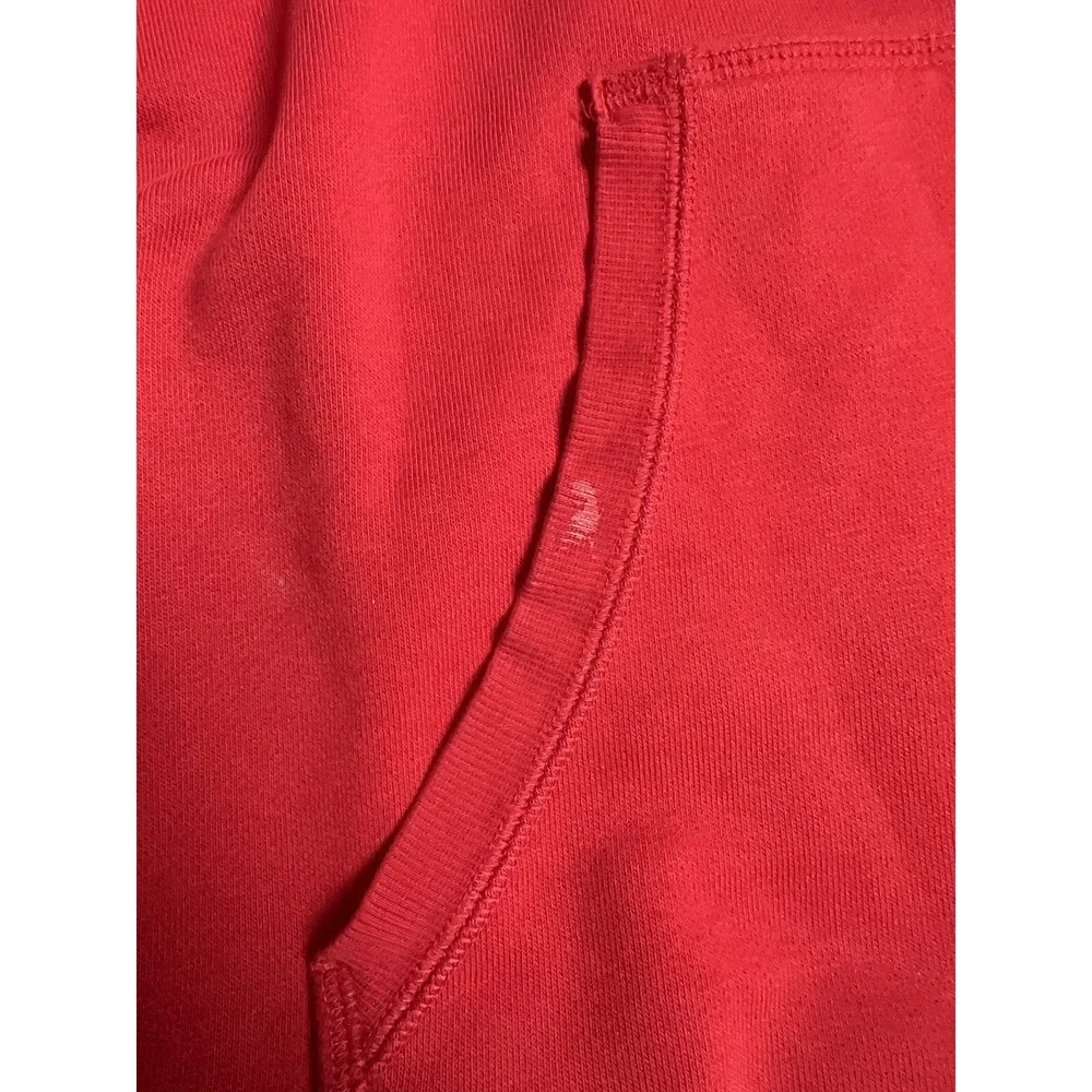 Adidas Originals Rubber Logo Trefoil Cross Neck Hoodie Red Mens Sz‎ L